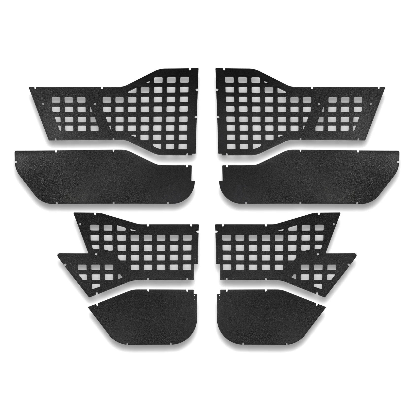 2007–2018 Jeep JKU Wrangler 4DR Alpha Tube Door Replacement Panels (Upper MOLLE & Solid Lower)