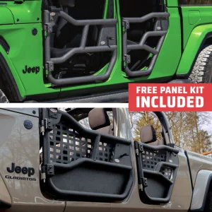 2020 & Up Jeep JT Gladiator Alpha Aluminum Tube Doors + FREE Removable Panels (Upper MOLLE & Solid Lower)
