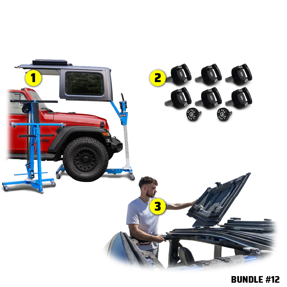 2007–2018 JKU 4DR (Hard Top Lift + Hard Top Thumb Screws + FlipTop) Take Your Top Off Bundle #12
