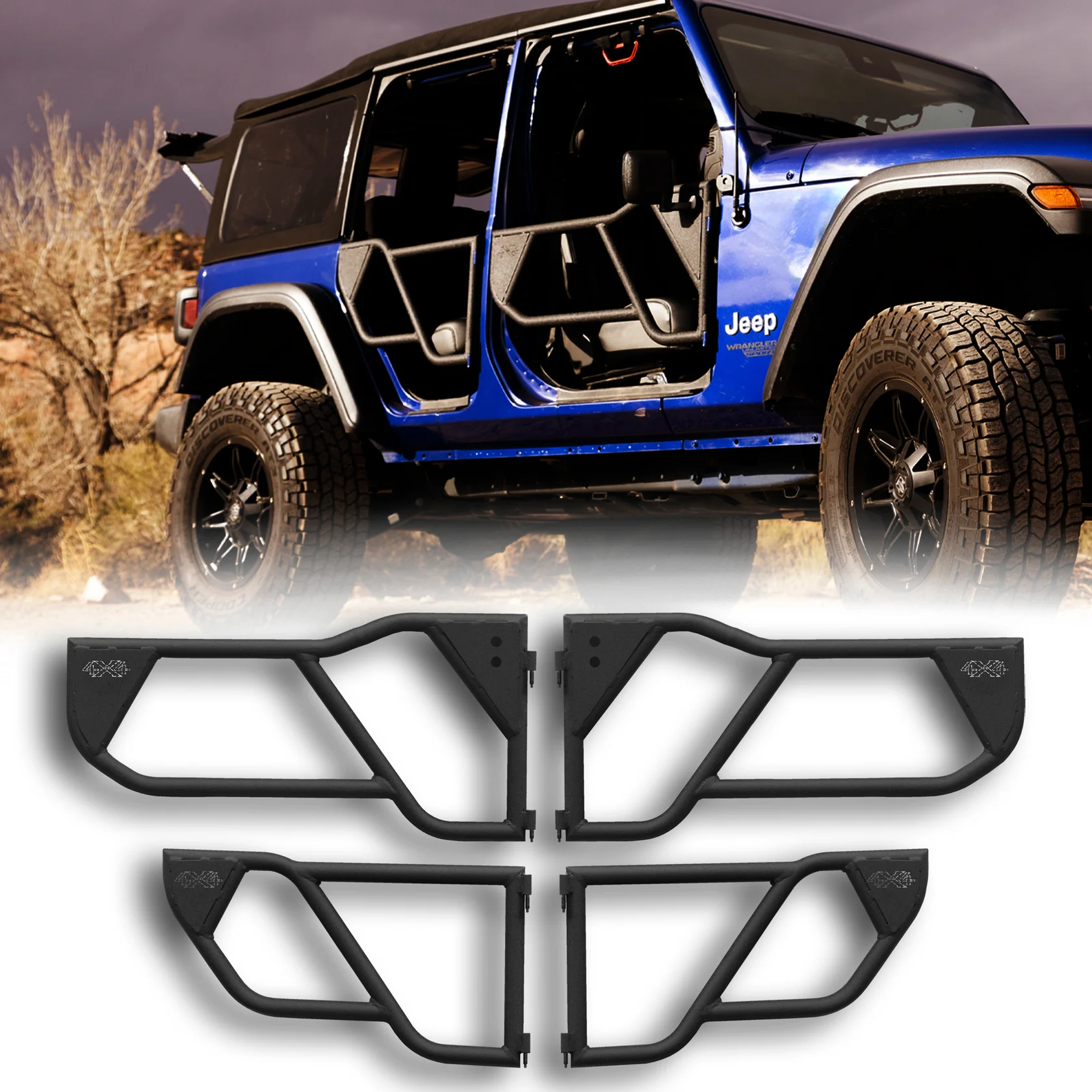 2007–2018 Jeep JKU Wrangler 4DR Razor Aluminum Tube Doors