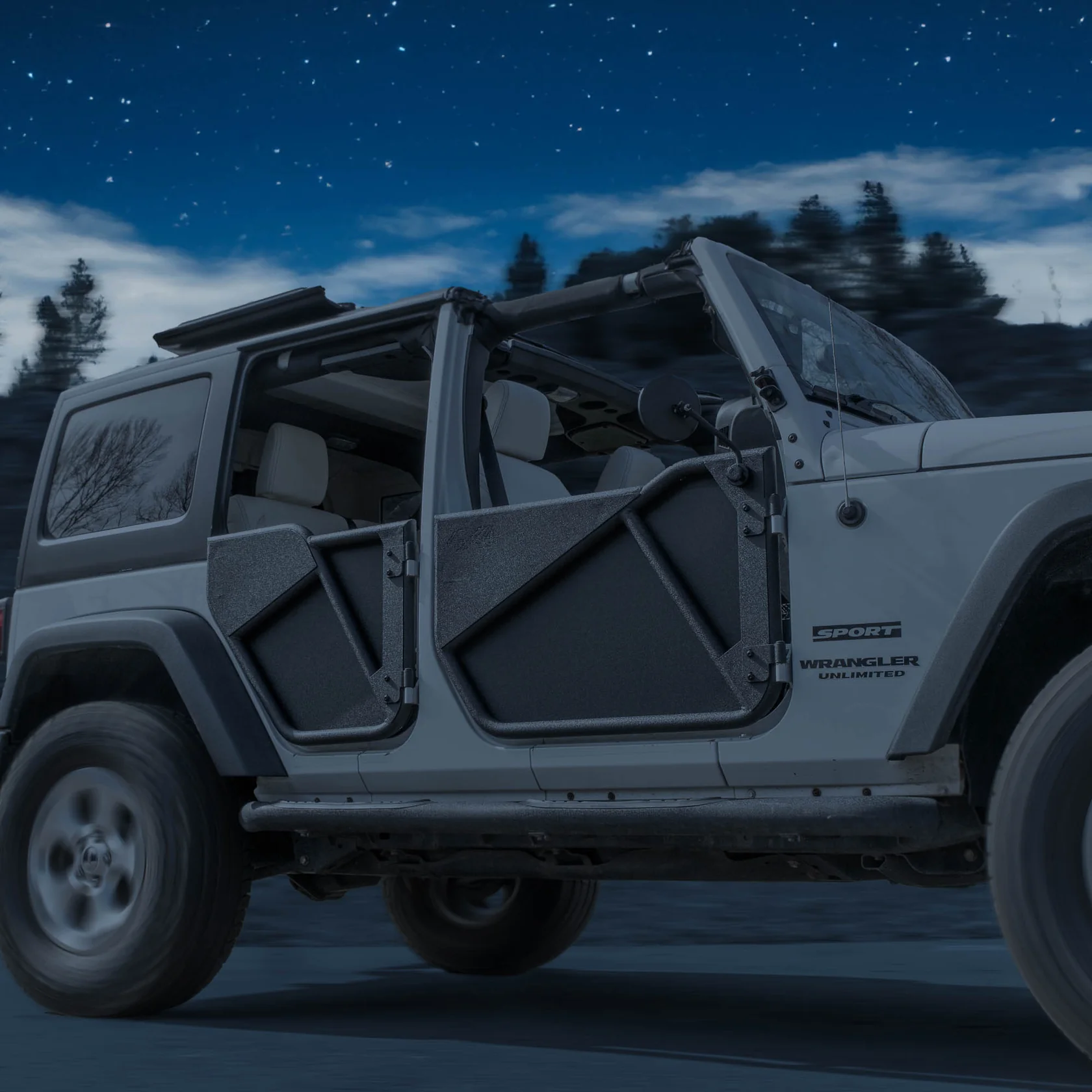 2007–2018 Jeep JKU Wrangler 4DR Phantom Tube Door Replacement Panels, All-Weather Solid (Upper & Lower) - Image 10