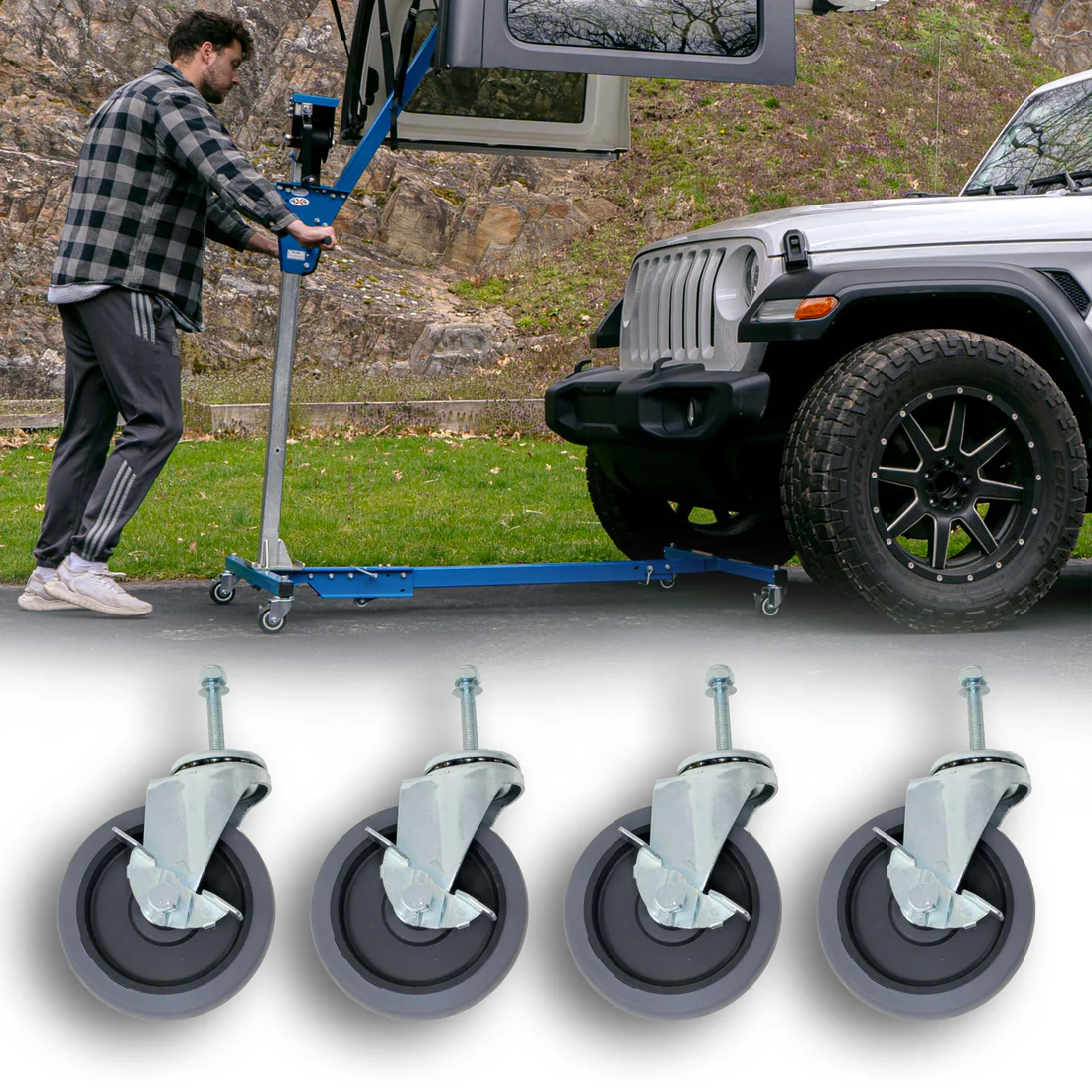 5-Inch Wheel Upgrade Kit for Hard Top Remover Lifts