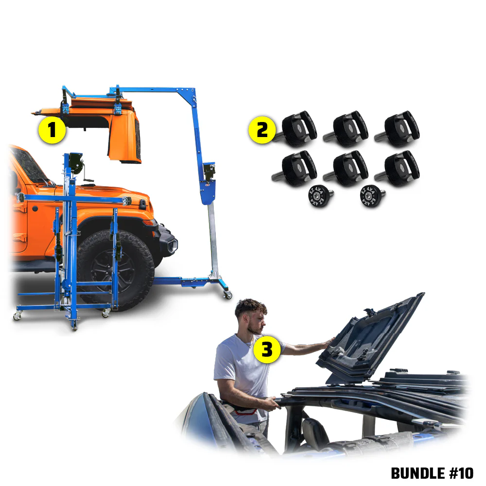 2020 & Up JT 4DR (Hard Top Lift + Hard Top Thumb Screws + FlipTop) Take Your Top Off Bundle #10