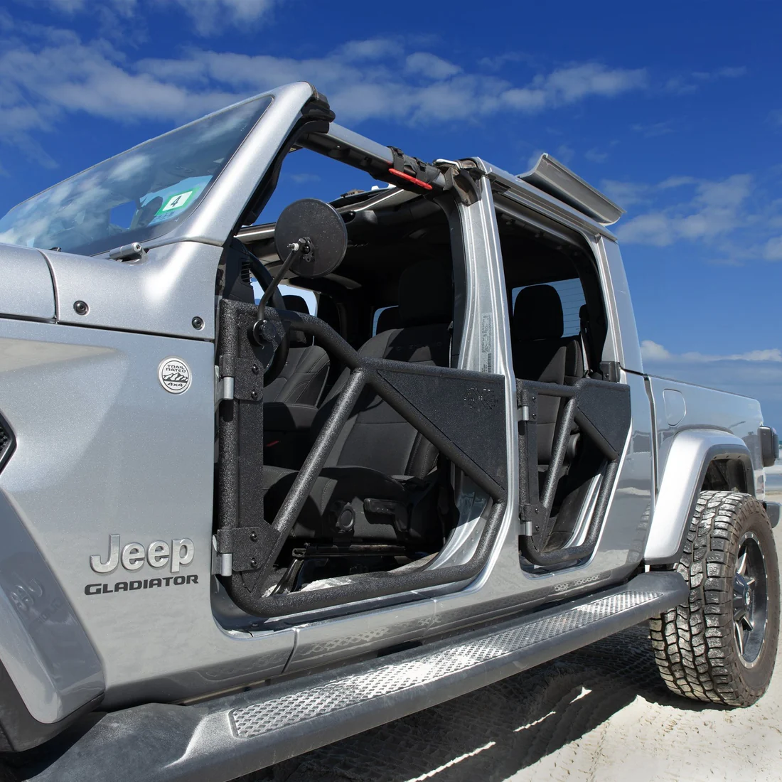 2020 & Up JT 4DR (Phantom Tube Doors + All-Weather Panels + Rectangle Mirrors + Door Cart + Cover) Phantom Tube Door Bundle #24 - Image 2