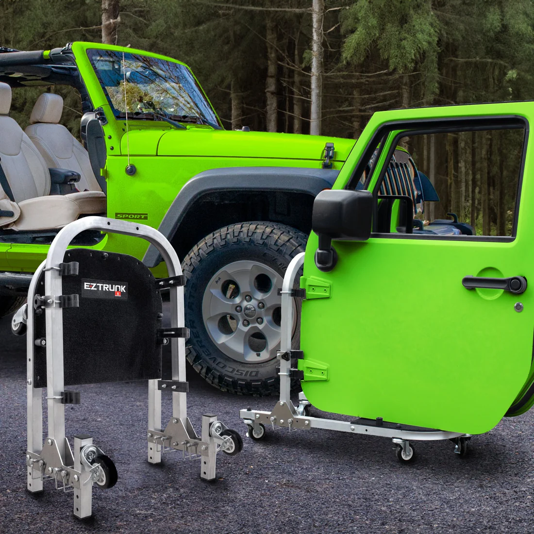 1997 & Up Jeep 2DR Aluminum Folding Door Cart - Image 2