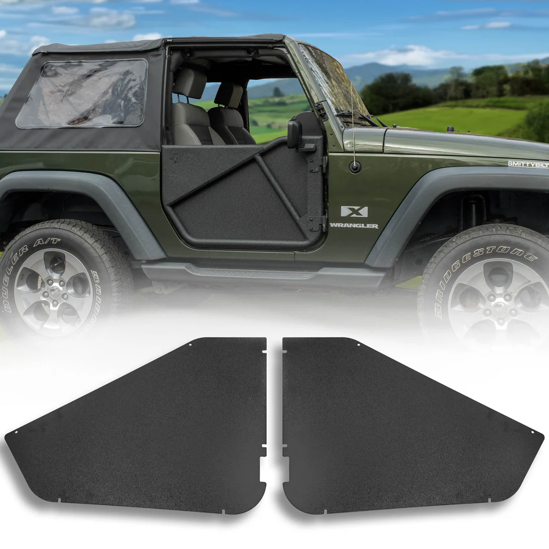 1997–2006 TJ-LJ 2DR (Phantom Tube Doors + All-Weather Panels + Rectangle Mirrors + Door Cart + Cover) Phantom Tube Door Bundle #28 - Image 3
