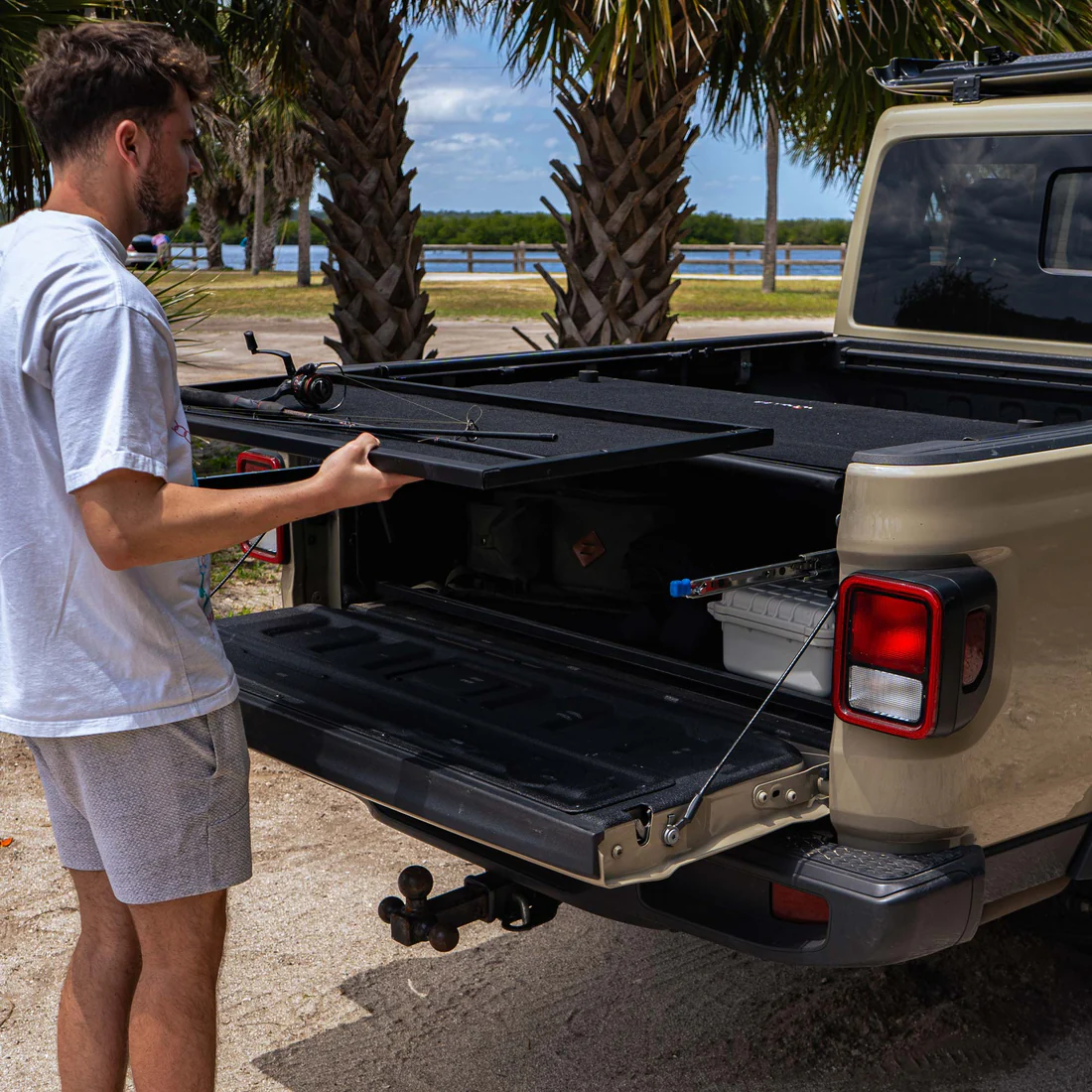 2020 & Up Jeep JT Gladiator 4DR Full Sliding Storage Shelf for Bed Box - Image 3