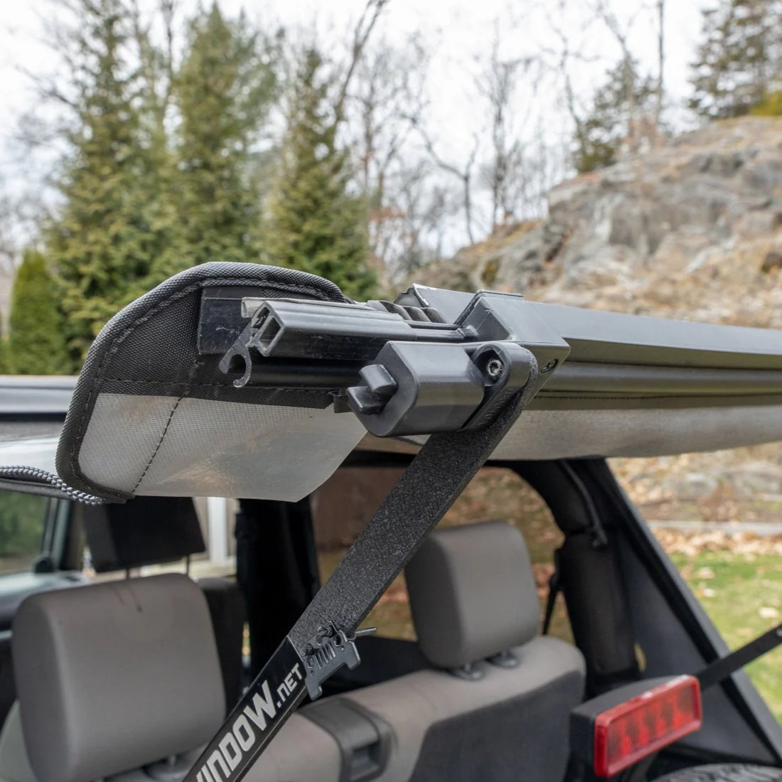 2018 & Up Jeep JLU Wrangler 4DR EZWindow Support Arms for Trektop Slanted Soft Top - Image 3