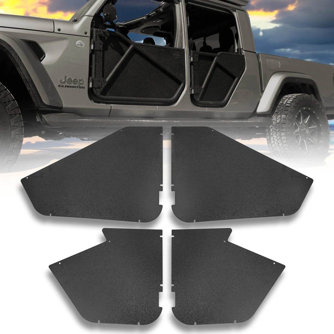 2020 & Up JT 4DR (Phantom Tube Doors + All-Weather Panels + Rectangle Mirrors + Door Cart + Cover) Phantom Tube Door Bundle #24 - Image 4