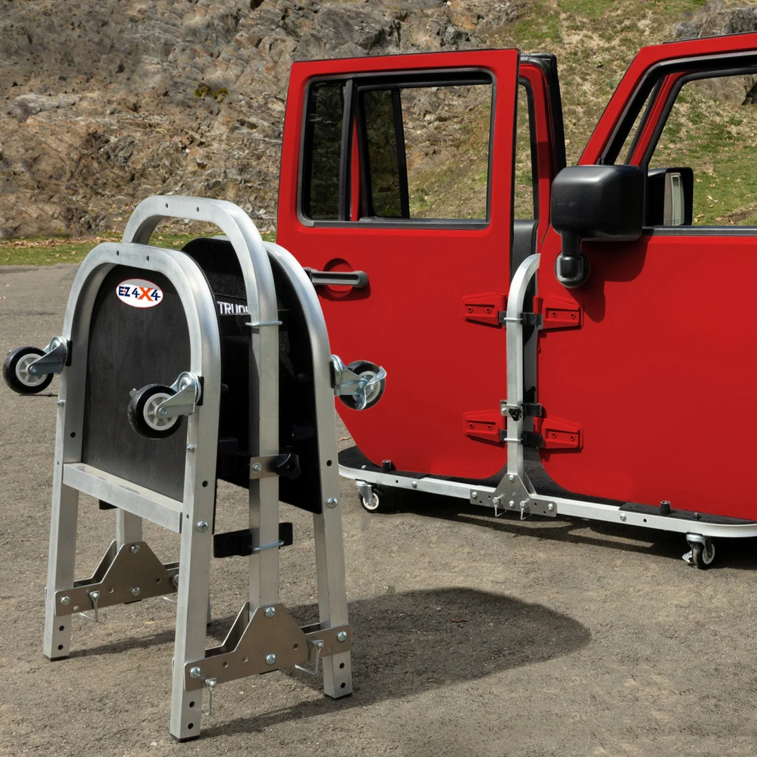 2020 & Up JT 4DR (Alpha Tube Doors + MOLLE Panels + Rectangle Mirrors + Door Cart + Cover) Alpha Tube Door Bundle #31 - Image 7