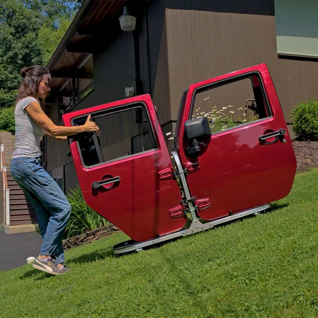 1997–2006 TJ-LJ 2DR (Phantom Tube Doors + All-Weather Panels + Rectangle Mirrors + Door Cart + Cover) Phantom Tube Door Bundle #28 - Image 7