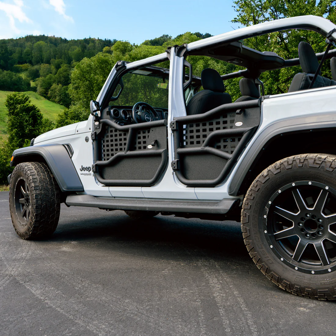 2018 & Up Jeep JL Wrangler 2DR Alpha Aluminum Tube Doors + FREE Removable Panels (Upper MOLLE & Solid Lower) - Image 8