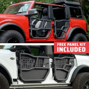 2021 & Up Bronco 4DR Alpha Aluminum Tube Doors + FREE Removable MOLLE Panels