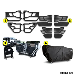 2021 & Up Bronco 4DR (Alpha Aluminum Tube Doors + MOLLE Panels + Door Cart + Cover) Alpha Tube Door Bundle #29
