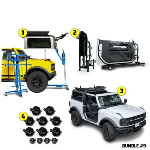 2021 & Up Bronco 2DR (FlipTop + Hard Top Lift + Door Cart + Hard Top Thumb Screws) Go Fully Naked Bundle #9