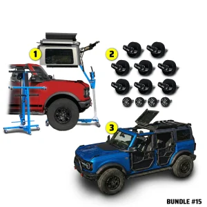 2021 & Up Bronco 4DR (FlipTop + Hard Top Lift + Hard Top Thumb Screws) Take Your Top Off Bundle #15
