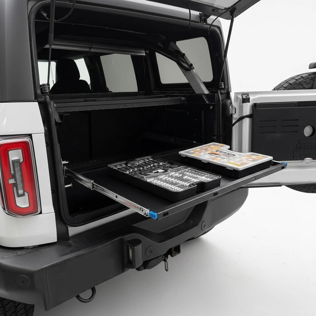 2021 & Up Bronco 4DR Sliding Shelf & Table for Extreme EZTRUNK - Image 2
