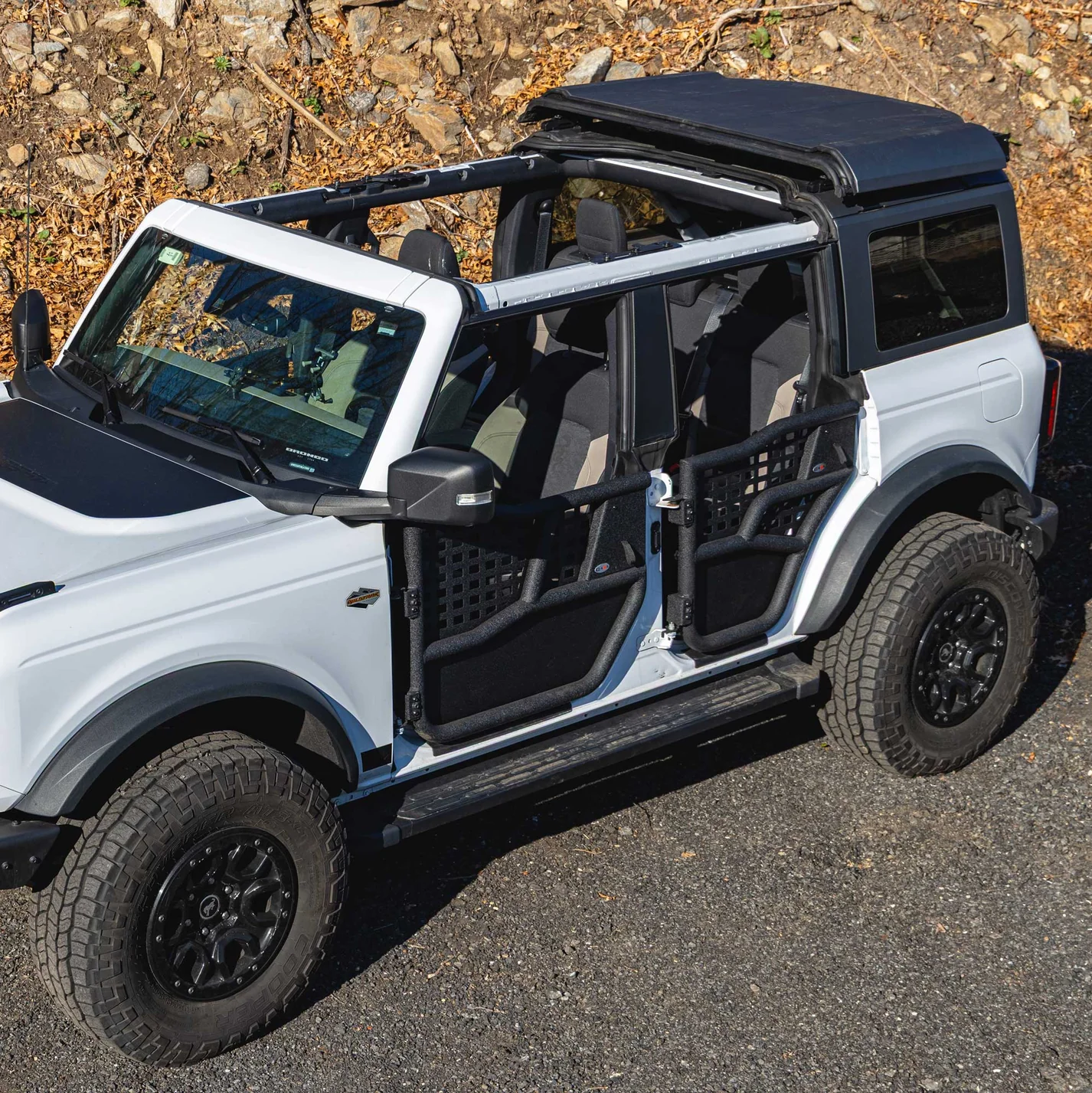2021 & Up Bronco 4DR (Middle Panel Roof Rack Holder + Hard Top Lift + Door Cart + Hard Top Thumb Screws) Go Fully Naked Bundle #7 - Image 5