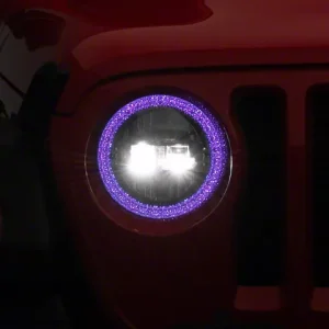 Raxiom Axial Series 9-Inch LED Headlights with RGB Halo; Black Housing; Clear Lens (18-26 Jeep Wrangler JL)