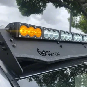 Dual Function LED Light Bar with Tall Dual Function Switch and Prinsu Roof Rack Mounting Bracket Kit