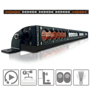 Extreme LED 30-Inch X6S Slim Series Amber/White LED Light Bar with Harness; Combo Beam