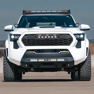 TRD PRO Style Front Grille w/ LED Off-Road Lights, Amber Lights for 2024+ Toyota Tacoma - Matte Black