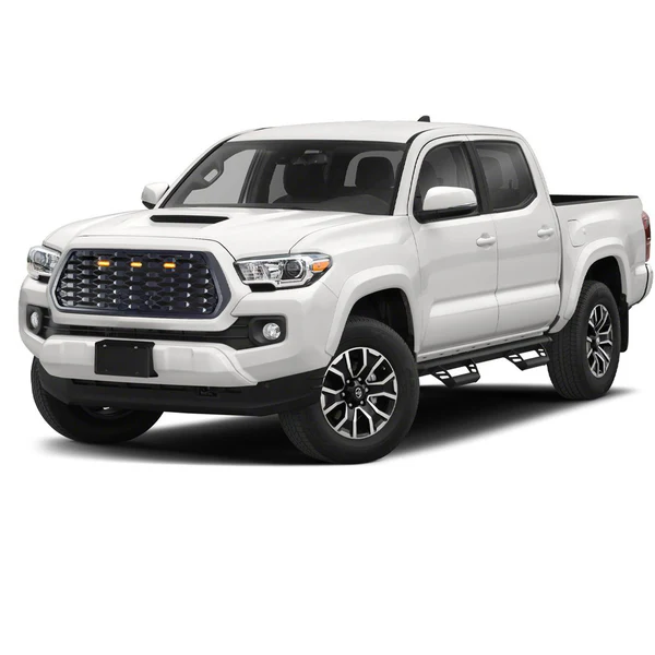 Front Mesh Grille w/ Amber Lights for 2016-2023 Toyota Tacoma-Matte Black