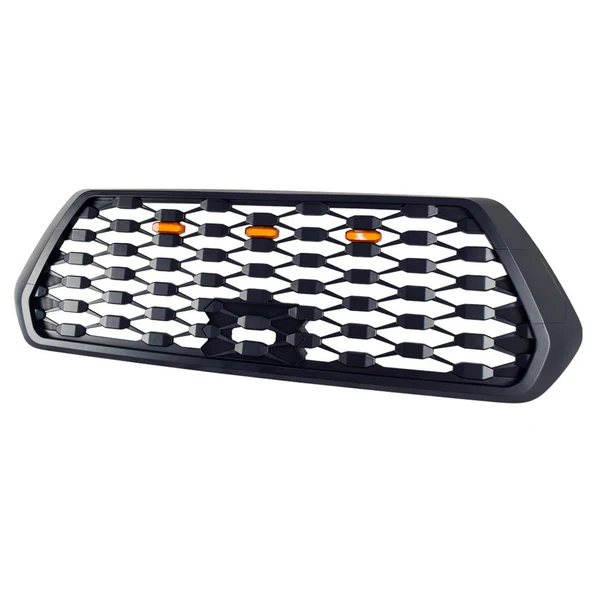 Front Mesh Grille w/ Amber Lights for 2016-2023 Toyota Tacoma-Matte Black - Image 3