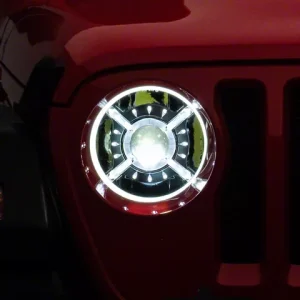 Raxiom 9-Inch LED Headlights with DRL and Halo; Black Housing; Clear Lens (18-26 Jeep Wrangler JL)